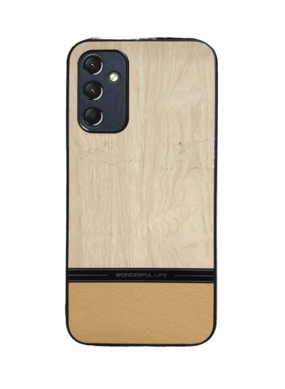 Buy Elmo3ezz Shockproof Wood Grain Skin PU and TPU Shockproof Luxury Phone Case for Samsung Galaxy A54 (Beige) in Egypt