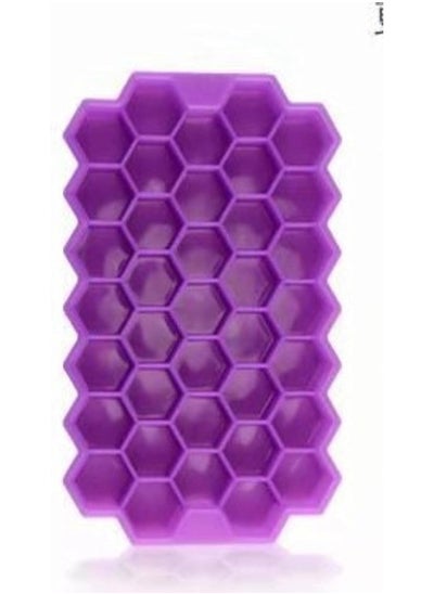 Buy 1 Pack Household silicone ice cube box with a cover honeycomb ice tray homemade model 37 grid honeycomb ice cube ice cream box baby food mold in UAE