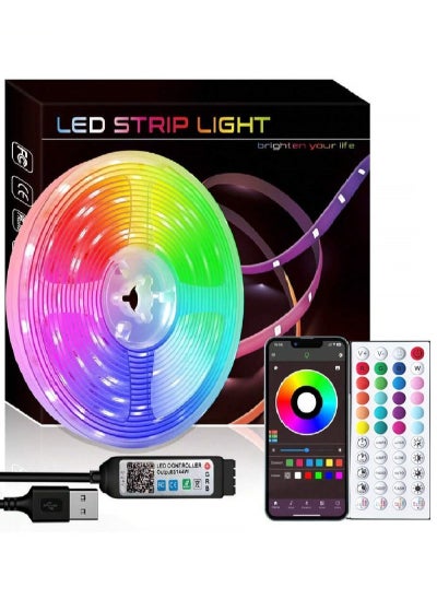 Buy Smart LED Strip Lights 5 Meter Bluetooth Color Changing LED Lights with Segmented App Control Smart LED Strip Color Picking, Music Sync LED Lights For Bedroom Living Room Kitchen in UAE