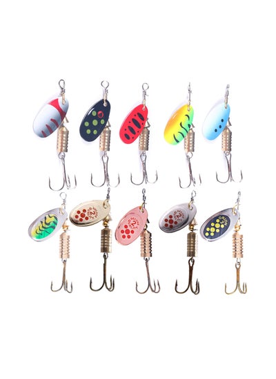 اشتري Trout Lures Spinner Baits Fishing Lures Kit for Bass Trout Spinners Lure with Tackle Box Spinnerbait for Freshwater Saltwater,Hard Metal Fishing Kit, 10pcs,Improve The Efficiency of Fishing في الامارات