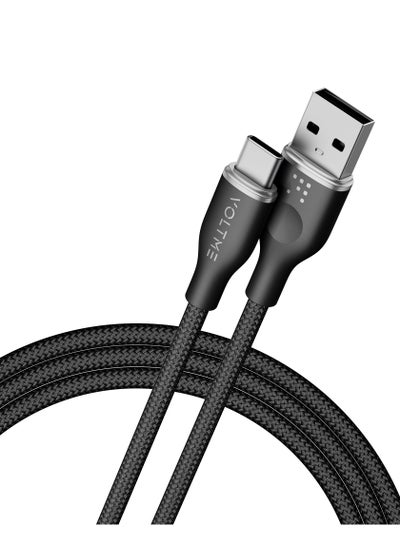 Buy USB C Charger Cable, 3A 60W PD (3.3ft/1.0m), Double Nylon Braided Type C Charging Cable Fast Charge for iPhone 15 Pro Max, MacBook Pro 2020, iPad Pro 2021, iPad Air 5, Galaxy S21, Pixel, Switch, Black in UAE