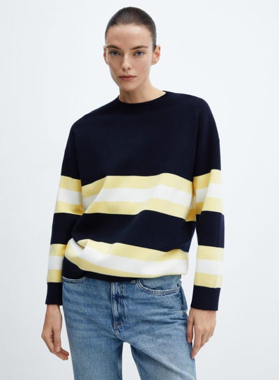 Buy Crew Neck Color Block Sweater in UAE