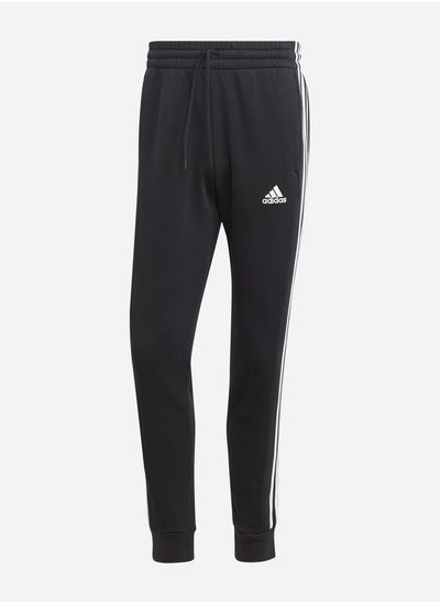 Buy Essentials Fleece 3-Stripes Tapered Cuff Joggers in Saudi Arabia