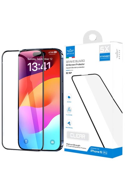 اشتري Premium iPhone 15 Pro Screen Protection 6.1", [Easy Installation] [Military-Grade Protection] 9H Tempered Glass Protector, 3D Full Coverage, Bubble-Free, Scratch-Resistant ,HD Clarity Crystal Clear في الامارات