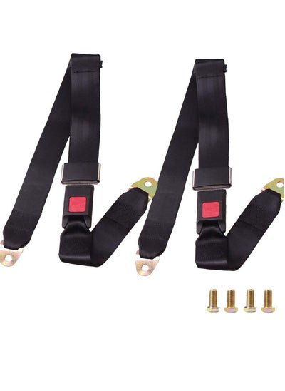 اشتري Universal Seat Belt 2 Point Seat Belt Adjustable Lap Strap Buckle, Universal Golf Cart Belt Kit, Adjustable Retractable Belt Kit for Truck, Go Kart, Van, VR, UTV, and Buggies, 50" 2 Pack في السعودية