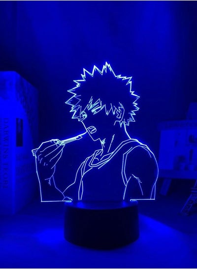 Buy Acrylic LED Multicolor Night Light My Hero Academia Bakugo Eat 3D Lamp Bedroom Decor Gift in UAE