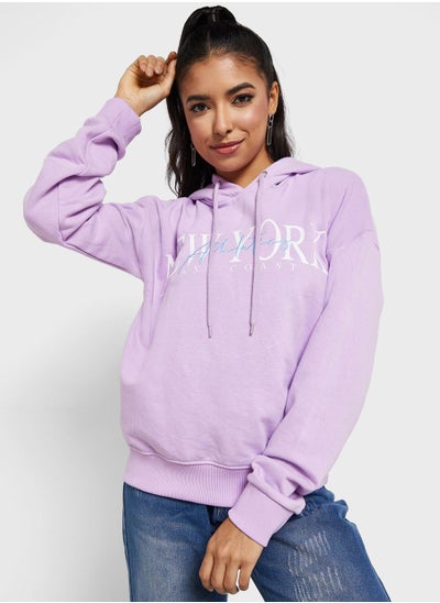 Buy Slogan Hoodie With Embroidery in UAE