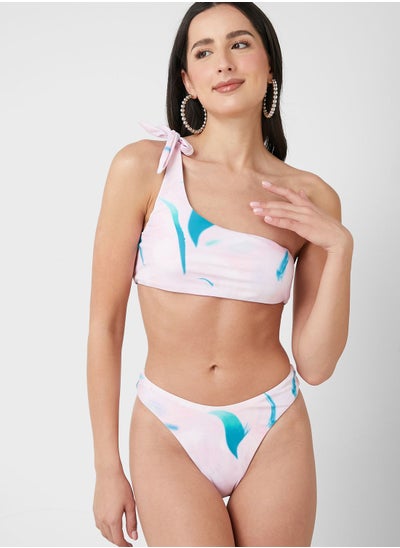 Buy Printed One Shoulder Bikini Set in UAE