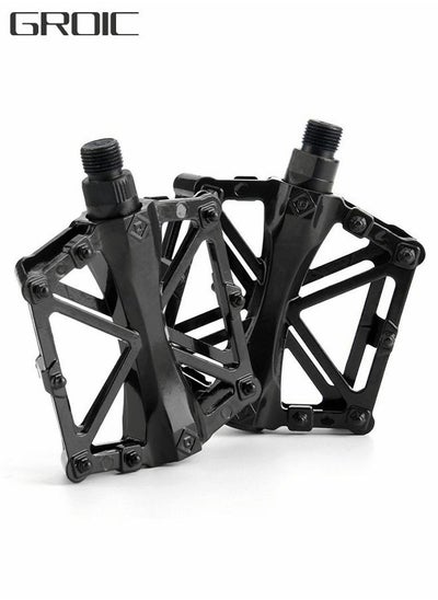 اشتري Mountain Road Bicycle Flat Bike Pedals 9/16 for MTB with 16 Anti-Skid Pins -Universal Lightweight Aluminum Alloy Platform Pedal في السعودية