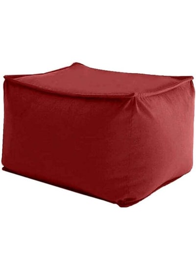 Buy Microfiber Filler Velvet Floor Cubic Cushion Red in Saudi Arabia