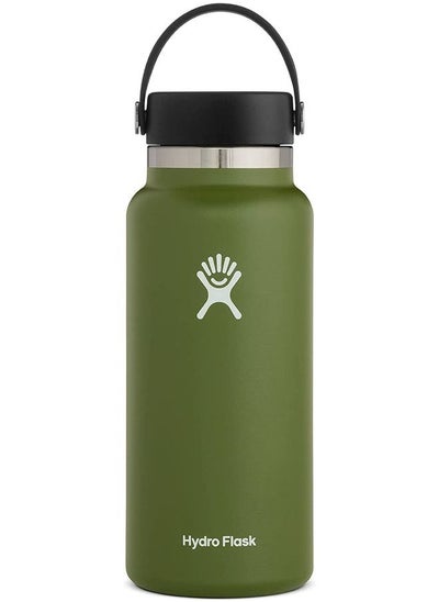 Buy Vacuum Bottle Olive wide Mouth 950ml in UAE