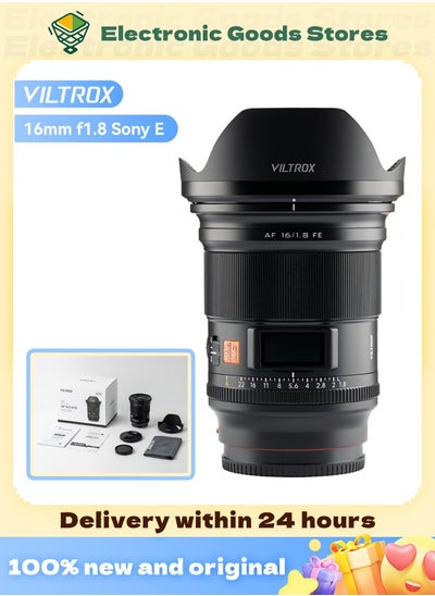 Buy VILTROX 16mm f1.8 F1.8 Autofocus Prime Lens for Sony E Mount Lens,FE Large Aperture Wide-Angle Lens with Built-in LCD Screen Compatible for Sony a7 a7C a7III a7RIII a7RIV a7RV a9 a6400 zv-e10 in Saudi Arabia