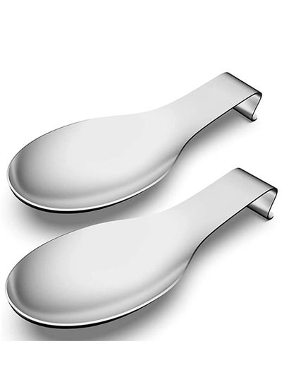 اشتري Stainless Steel Spoon Rest Set of 4, Large patula Ladle Holder, Dishwasher Safe في الامارات