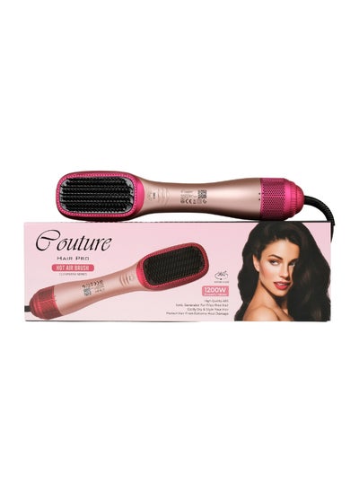 اشتري One Step Hot Air Brush - 1200 Watts Professional Styler Blow Dryer With Anti-Scald Comb - Ceramic Ionic Hair Dryer Peach في الامارات