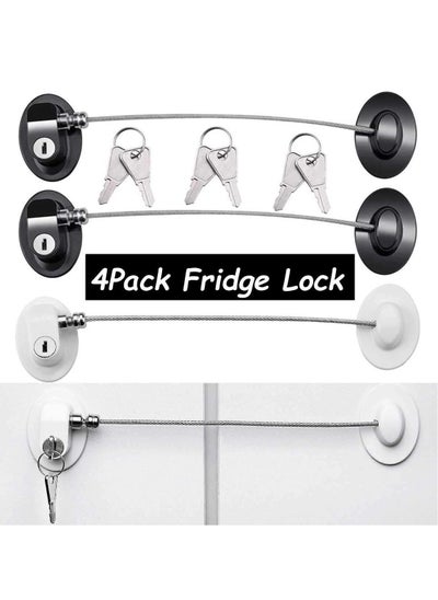 Buy 4 Pack Refrigerator Locks with 8 Keys,Child Safety Fridge Lock,Refrigerator Lock Combination,Mini Fridge Lock, File Drawer Lock, Toilet Seat Lock with Strong Adhesive in UAE