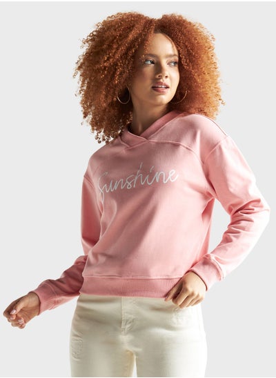 Buy Printed V-Neck Sweatshirt in Saudi Arabia