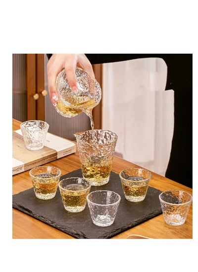 Buy Set Of 8 Pcs Glass Tea Cup Tea Set in UAE