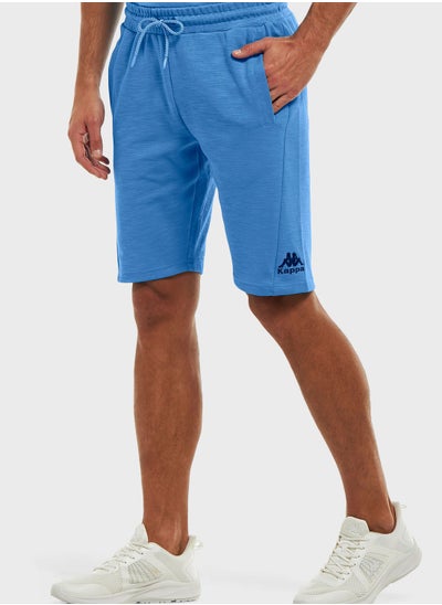 Buy Logo Detail Shorts with Pockets and Elastica in UAE