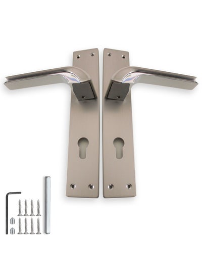 Buy Mortise Zinc door Handle (AB-007-MSN+CP) in Saudi Arabia