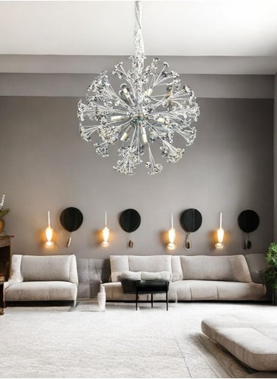 Buy High-Quality Clear Crystal Chrome Living Room Bedroom Hotel Restaurant Decorative Crystal Chandelier Pendant Light in Saudi Arabia