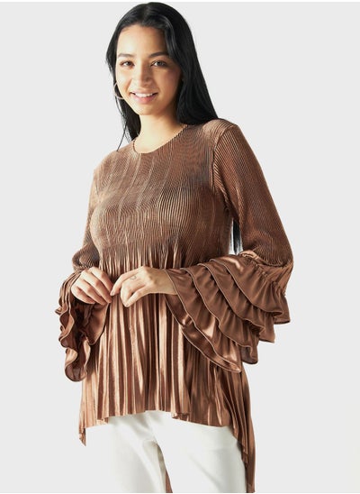 Buy Ruffle Sleeve Tiered Top in Saudi Arabia