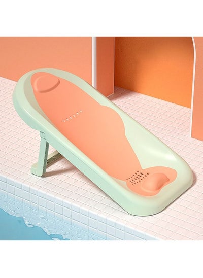 Buy Baby Bather Bath Support in The Sink or Bathtub Shower Seat with Drain Holes for Newborn Babies 0-12 Months Orange Green in UAE