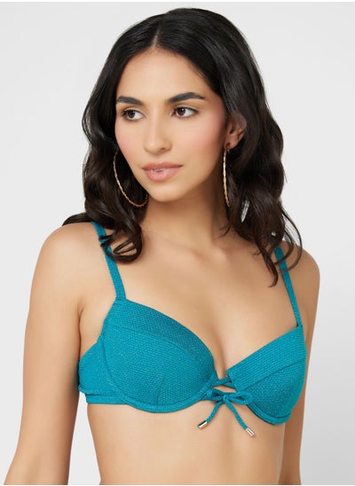 Buy Plunge Neck Tie Detail Bra in UAE