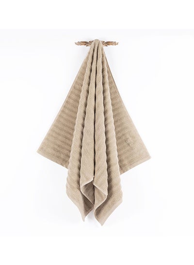 Buy Cesme Bath Towel, Beige - 600 GSM, 70x140 cm in UAE