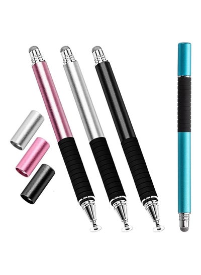 اشتري 4 Pack Capacitive Stylus Pen, Universal Stylist Pens, 2 in 1 Precision Series, Fine Point Disc Stylus Touch Screen Pens for iPhone/iPad/Android/Tablet and All Capacitive Touch Screens في السعودية