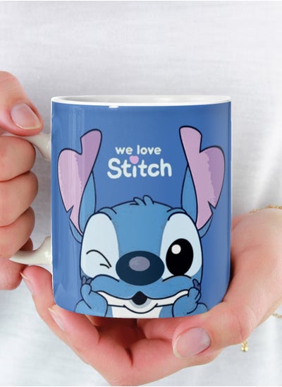 اشتري We Love Stitch Mug Ceramic Mug for Tea and Coffee Multicolour 11Oz في السعودية