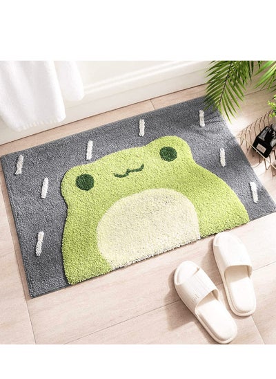 Buy Frog Bath Mat, Frog Bathroom Rug, Non-Slip,Machine Washable,Absorbent Frog Rug,Anti Slip Green Shower Rug for Bathtub, Shower and Bath Room(24"x16") in Saudi Arabia