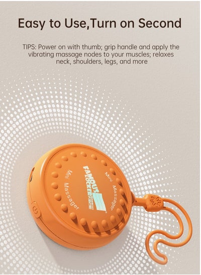 Buy Portable Mini Massager Vibrator With 12 Massage Modes Muscle Relaxation Orange in Saudi Arabia