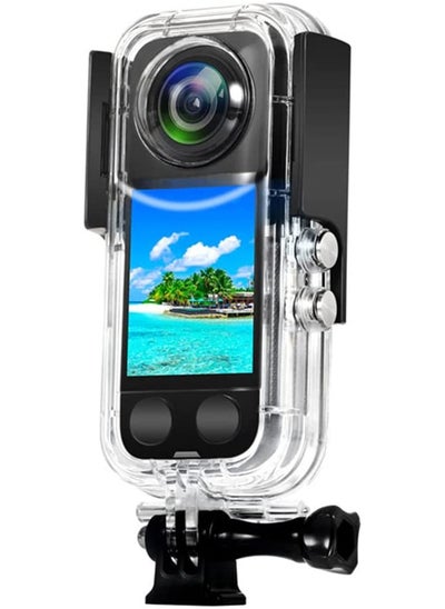 اشتري Waterproof Case for Insta 360 one X3 Action Camera, Underwater Diving Protective Housing 40M with Bracket Accessories في الامارات