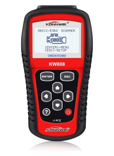 اشتري ماسح ضوئي تشخيصي للسيارة KW808 Obd2 - قارئ رمز EOBD/OBDII لجميع المركبات عام 1996+، ودعم بروتوكول CAN، وبث البيانات المباشر، وجاهزية الانبعاثات، وبيانات إطار ا في الامارات