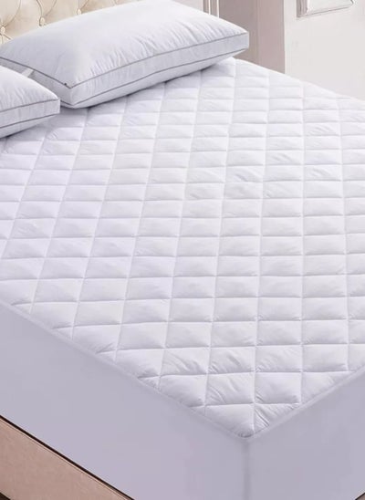 Buy Quilted Mattress Protector Bed Topper Cover Extra Deep 160X200+25Cm in UAE