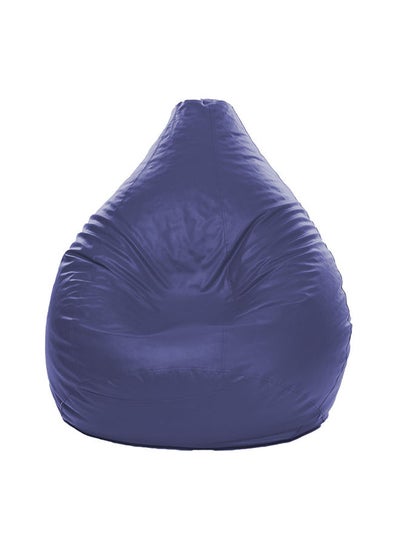 Buy Faux Leather Multi-Purpose Bean Bag With Polystyrene Filling Navy Blue in UAE