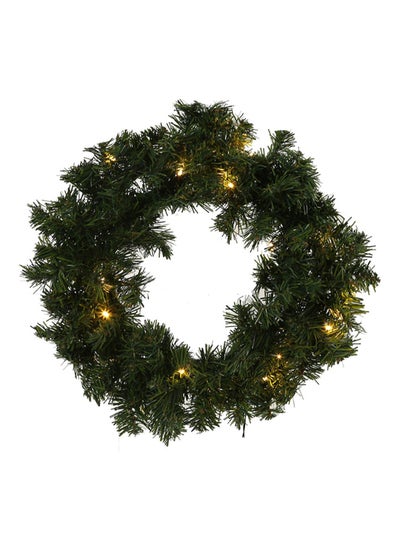 اشتري Wreath With 20 LED Lights, Green – 40 cms في الامارات