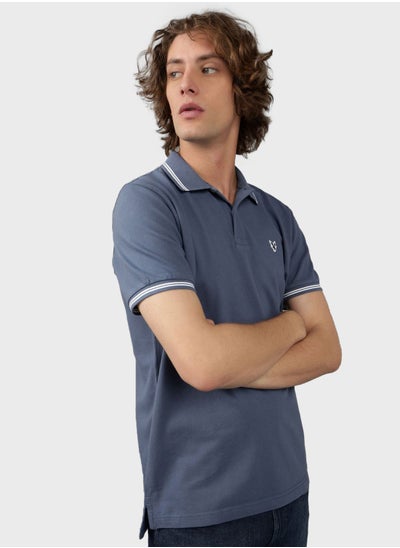 اشتري Logo Detail Short Sleeve Polo Shirt في الامارات