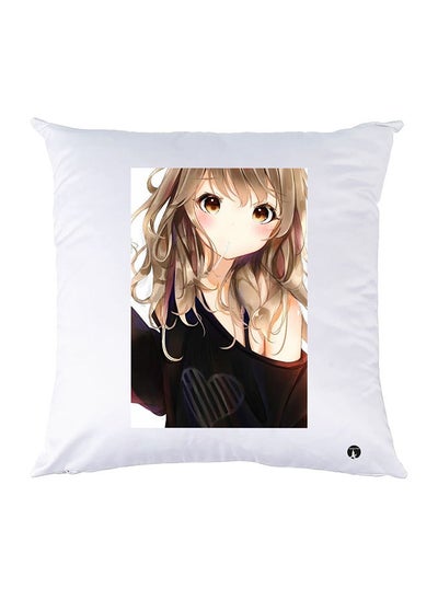 Buy Printed Pillow Polyester White 30x30cm in Egypt