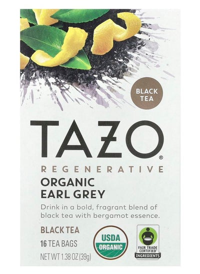 Buy Regenerative Black Tea Organic Earl Grey 16 Tea Bags 1.38 oz (39 oz) in UAE