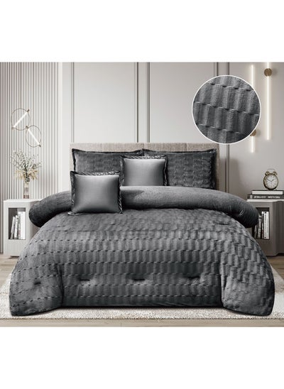 Buy Single velvet comforter set, winter mattress, double-sided system, soft fur side, 4-piece system, medium filling, excellent quality, 170x230 cm - gray in Saudi Arabia