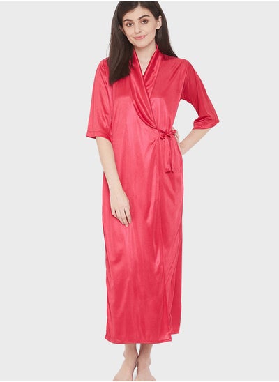 Buy Tie Detail Robe & Nightdress Set in UAE