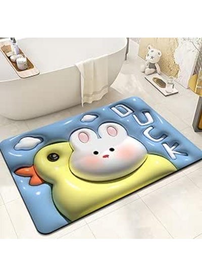 اشتري 3D Visual Bathroom Mats Bath Mat Cute Door Mat Non Slip Absorbent Washable Kitchen Non Slip Quick Dry Cartoon Doormats Bath Tub Shower Bath Math60X90Cm في مصر