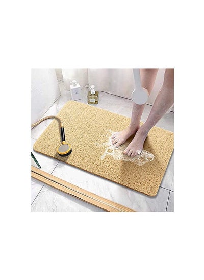 Buy Soft Textured Bath, Shower, Tub Mat for Bath TubPhthalate Free, Non Slip Comfort Bathtub Mats with Drain, PVC Loofah Bathroom Mats for Wet Areas, Quick Drying(Beige) in UAE