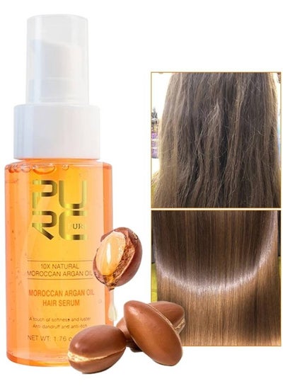 Buy 50ml Moroccan Argan Oil Hair Serum 10X Pure and Natural 100% Moroccan Argan Hair Serum Cold Pressed Virgin Anti Dandruff and Anti Itch Oil for Hair Moroccan Oil for Hair Growth and Repair in UAE