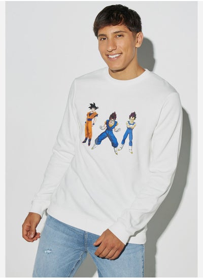 Buy Anime Print Crew Neck Sweatshirt in Saudi Arabia