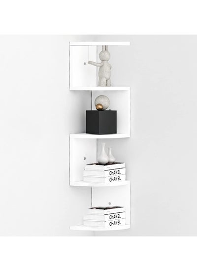 اشتري Corner Shelf - 5 Tier Floating Shelves for Wall, 5 Tier Corner Shelf Stand, Modern Decorative Shelves for Bedrooms and Living Rooms (white) في الامارات