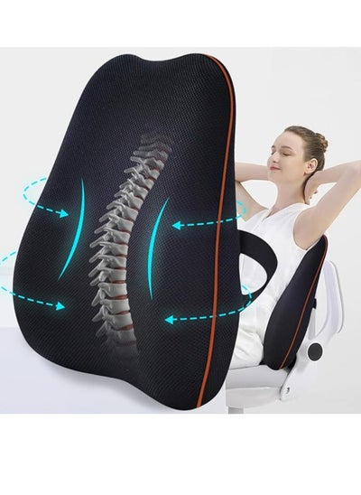 Buy Lumbar Support Pillow for Office Chair Lumbar Support Lower Back Cushion for Car Ergonomic Memory Foam Orthopedic Backrest with Breathable 3D Mesh Cover & Adjustable Strap for Back Pain Relief in Saudi Arabia