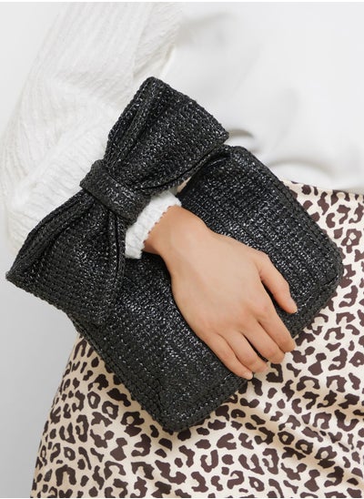 Buy Raffia Bow Clutch Bag in UAE