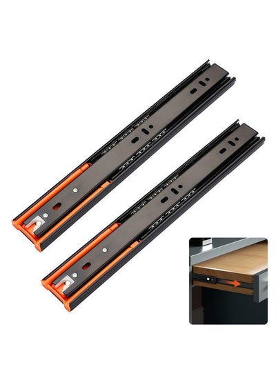 Buy Heavy Duty Drawer Slides, Drawer Runners Track Guide Glides 90 KG Load Capacity Self Close Full Extension with Ball Bearing Slides 250 mm, Side Mount 1 Pair Black in Saudi Arabia